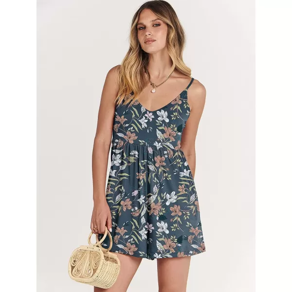 imageANRABESS Womens Deep V Neck Spaghetti Strap Beach Sexy Romper Shorts Jumpsuit with Pockets18floral Print