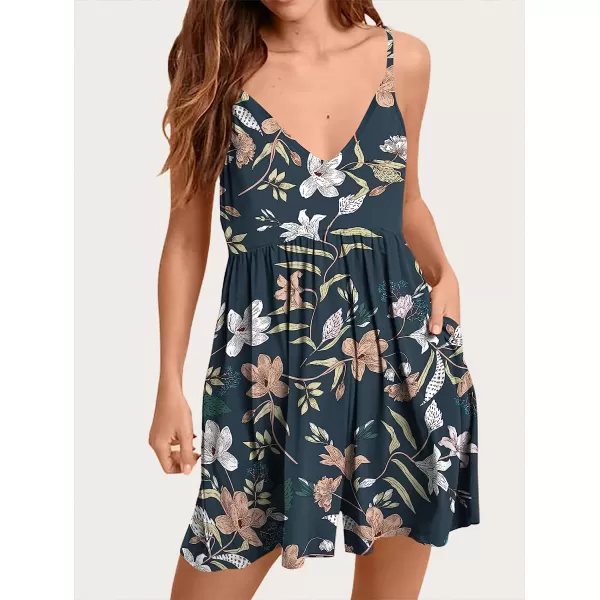 imageANRABESS Womens Deep V Neck Spaghetti Strap Beach Sexy Romper Shorts Jumpsuit with Pockets18floral Print