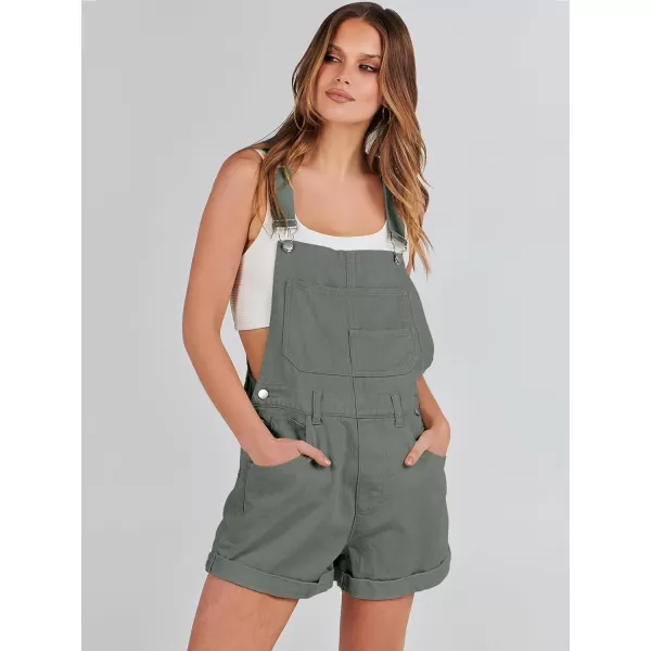 imageANRABESS Womens Denim Shortalls Loose Fit Sleeveless Adjustable Straps Shorts Bib Overalls Jean ShortsArmy Green
