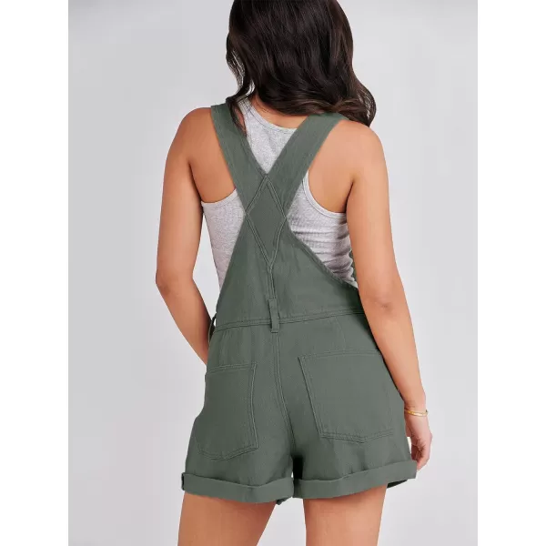 imageANRABESS Womens Denim Shortalls Loose Fit Sleeveless Adjustable Straps Shorts Bib Overalls Jean ShortsArmy Green