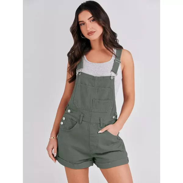 imageANRABESS Womens Denim Shortalls Loose Fit Sleeveless Adjustable Straps Shorts Bib Overalls Jean ShortsArmy Green