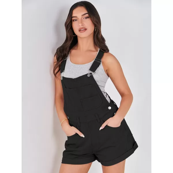 imageANRABESS Womens Denim Shortalls Loose Fit Sleeveless Adjustable Straps Shorts Bib Overalls Jean ShortsBlack