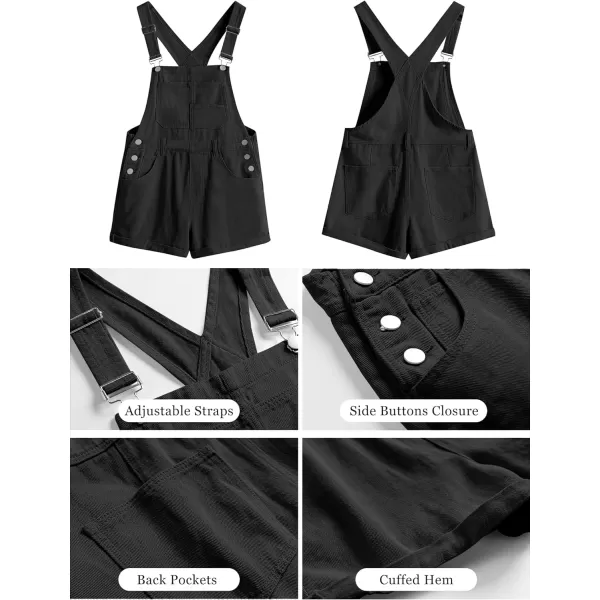 imageANRABESS Womens Denim Shortalls Loose Fit Sleeveless Adjustable Straps Shorts Bib Overalls Jean ShortsBlack