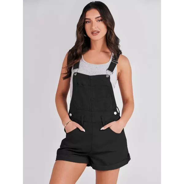 imageANRABESS Womens Denim Shortalls Loose Fit Sleeveless Adjustable Straps Shorts Bib Overalls Jean ShortsBlack