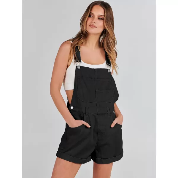 imageANRABESS Womens Denim Shortalls Loose Fit Sleeveless Adjustable Straps Shorts Bib Overalls Jean ShortsBlack