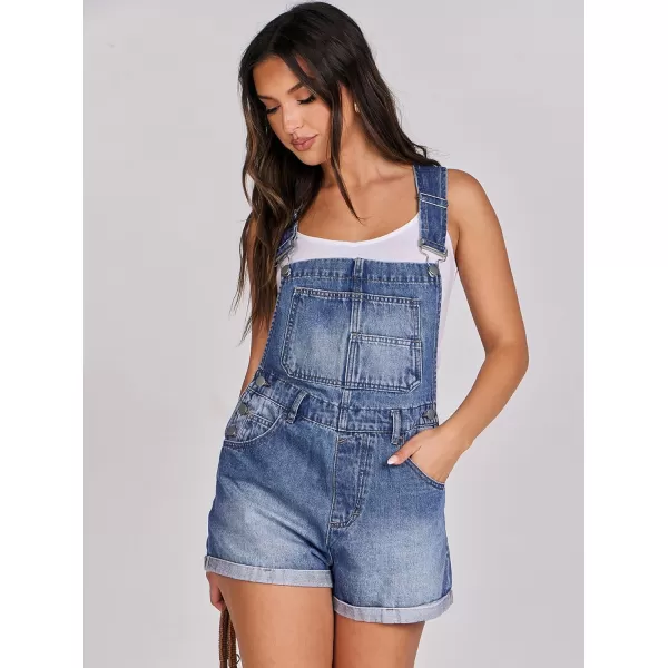 imageANRABESS Womens Denim Shortalls Loose Fit Sleeveless Adjustable Straps Shorts Bib Overalls Jean ShortsWashed Navy Blue
