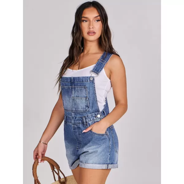 imageANRABESS Womens Denim Shortalls Loose Fit Sleeveless Adjustable Straps Shorts Bib Overalls Jean ShortsWashed Navy Blue