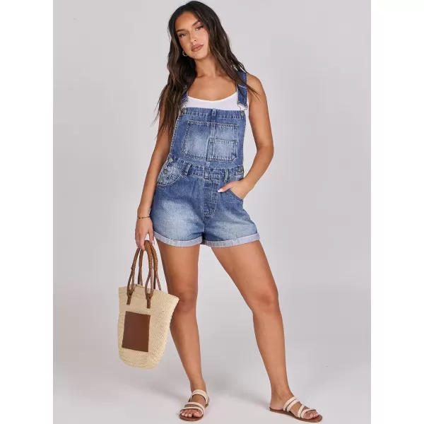 imageANRABESS Womens Denim Shortalls Loose Fit Sleeveless Adjustable Straps Shorts Bib Overalls Jean ShortsWashed Navy Blue