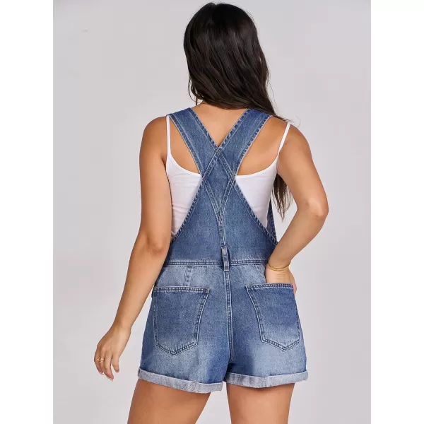 imageANRABESS Womens Denim Shortalls Loose Fit Sleeveless Adjustable Straps Shorts Bib Overalls Jean ShortsWashed Navy Blue