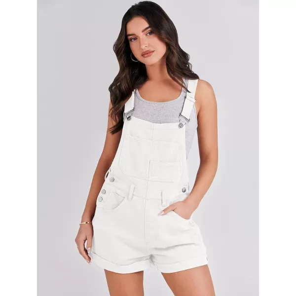 imageANRABESS Womens Denim Shortalls Loose Fit Sleeveless Adjustable Straps Shorts Bib Overalls Jean ShortsWhite