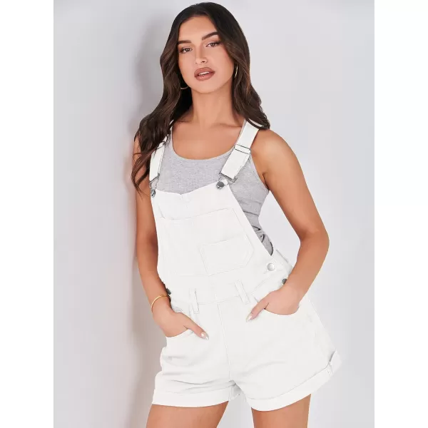 imageANRABESS Womens Denim Shortalls Loose Fit Sleeveless Adjustable Straps Shorts Bib Overalls Jean ShortsWhite