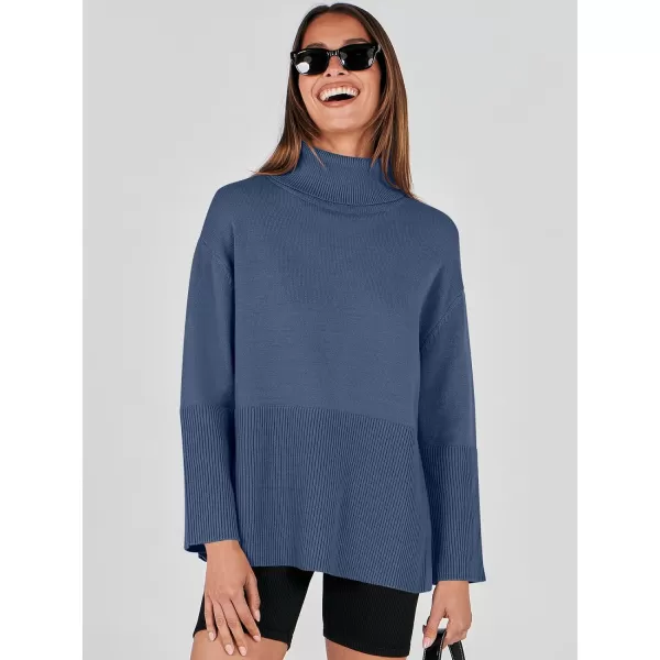 imageANRABESS Womens Fashion 2023 Oversized Turtleneck Striped Trendy Sweaters Ribbed Knit Pullover Sweater TopDusty Blue