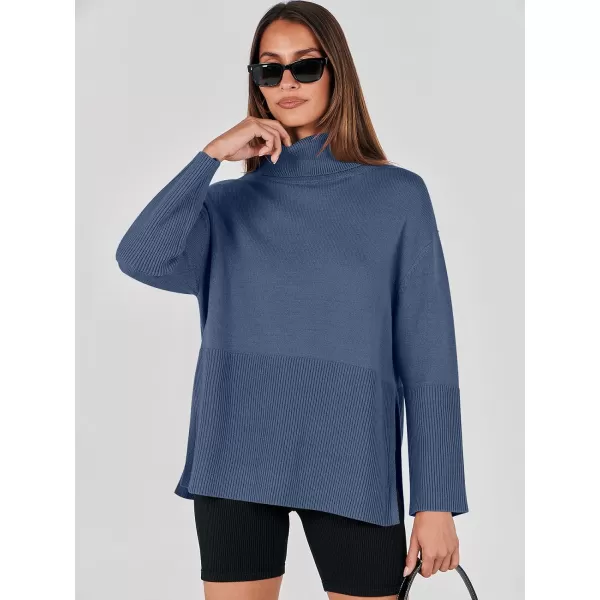 imageANRABESS Womens Fashion 2023 Oversized Turtleneck Striped Trendy Sweaters Ribbed Knit Pullover Sweater TopDusty Blue