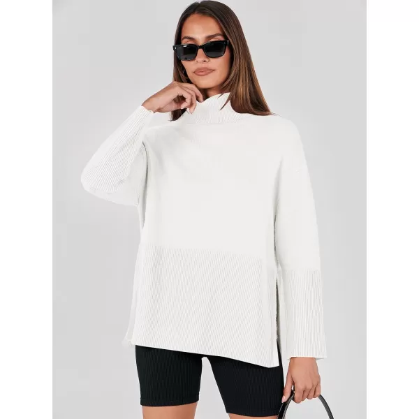 imageANRABESS Womens Fashion 2023 Oversized Turtleneck Striped Trendy Sweaters Ribbed Knit Pullover Sweater TopWhite