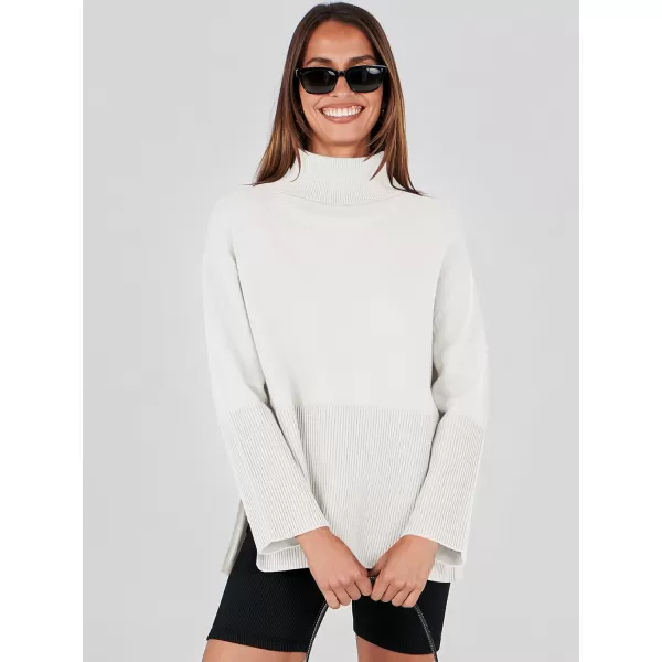 imageANRABESS Womens Fashion 2023 Oversized Turtleneck Striped Trendy Sweaters Ribbed Knit Pullover Sweater TopWhite