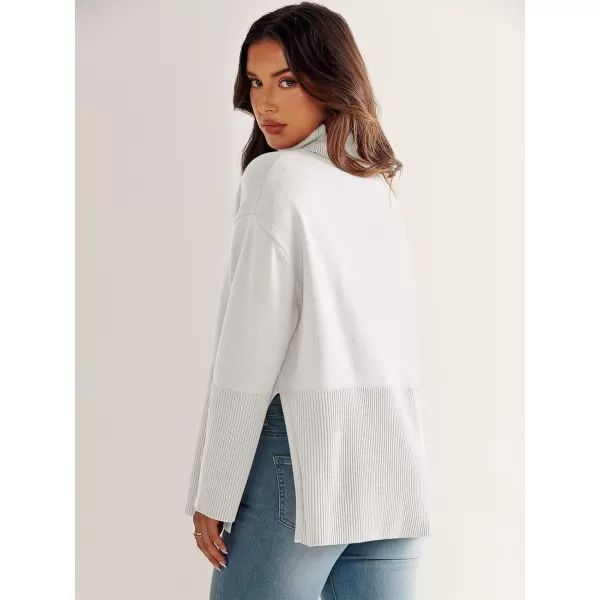 imageANRABESS Womens Fashion 2023 Oversized Turtleneck Striped Trendy Sweaters Ribbed Knit Pullover Sweater TopWhite