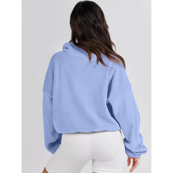 imageANRABESS Womens Full Zip Cropped Fleece Sherpa Jackets Oversized Long Sleeve Workout 2023 Fall Winter Coats OutwearSky Blue