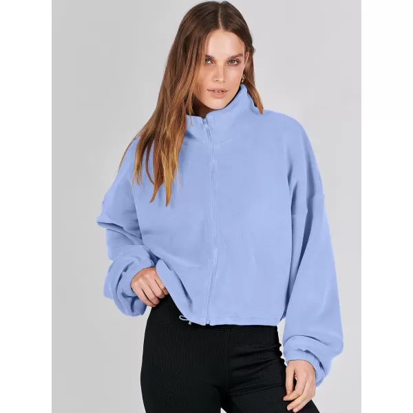 imageANRABESS Womens Full Zip Cropped Fleece Sherpa Jackets Oversized Long Sleeve Workout 2023 Fall Winter Coats OutwearSky Blue