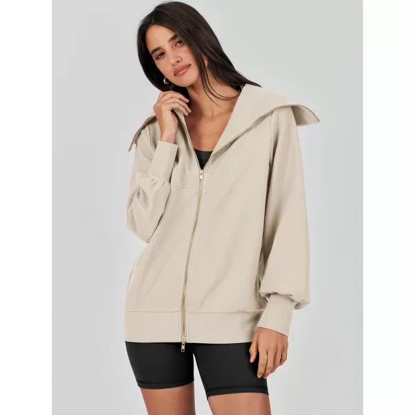 imageANRABESS Womens Full Zip Up Hoodie Sweatshirt 2023 Winter Casual Long Sleeve Sweaters Jackets Fall Warm Trendy ClothesBeige