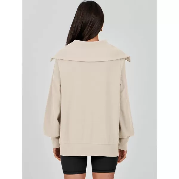 imageANRABESS Womens Full Zip Up Hoodie Sweatshirt 2023 Winter Casual Long Sleeve Sweaters Jackets Fall Warm Trendy ClothesBeige