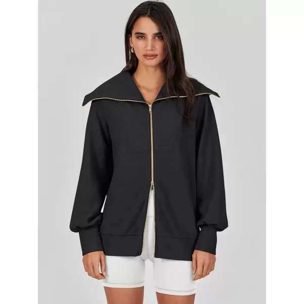 imageANRABESS Womens Full Zip Up Hoodie Sweatshirt 2023 Winter Casual Long Sleeve Sweaters Jackets Fall Warm Trendy ClothesBlack