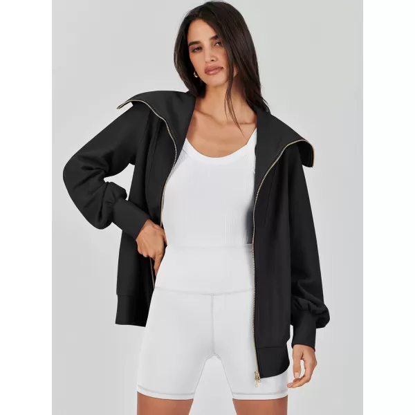 imageANRABESS Womens Full Zip Up Hoodie Sweatshirt 2023 Winter Casual Long Sleeve Sweaters Jackets Fall Warm Trendy ClothesBlack