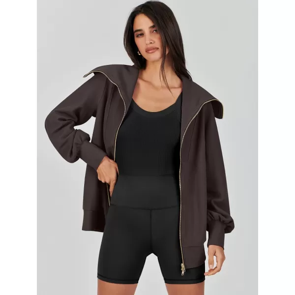 imageANRABESS Womens Full Zip Up Hoodie Sweatshirt 2023 Winter Casual Long Sleeve Sweaters Jackets Fall Warm Trendy ClothesBrown