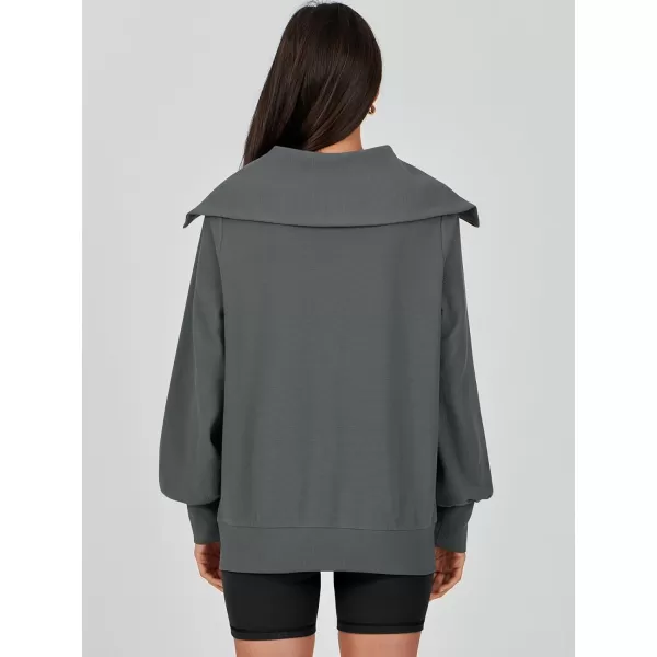 imageANRABESS Womens Full Zip Up Hoodie Sweatshirt 2023 Winter Casual Long Sleeve Sweaters Jackets Fall Warm Trendy ClothesDark Grey