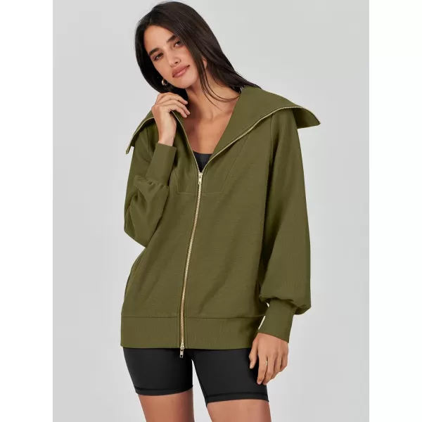 imageANRABESS Womens Full Zip Up Hoodie Sweatshirt 2023 Winter Casual Long Sleeve Sweaters Jackets Fall Warm Trendy ClothesGreen