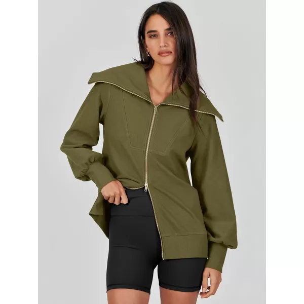 imageANRABESS Womens Full Zip Up Hoodie Sweatshirt 2023 Winter Casual Long Sleeve Sweaters Jackets Fall Warm Trendy ClothesGreen