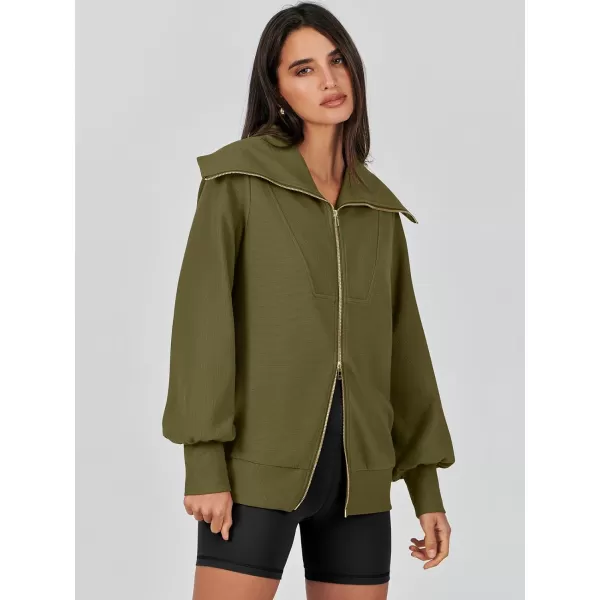 imageANRABESS Womens Full Zip Up Hoodie Sweatshirt 2023 Winter Casual Long Sleeve Sweaters Jackets Fall Warm Trendy ClothesGreen