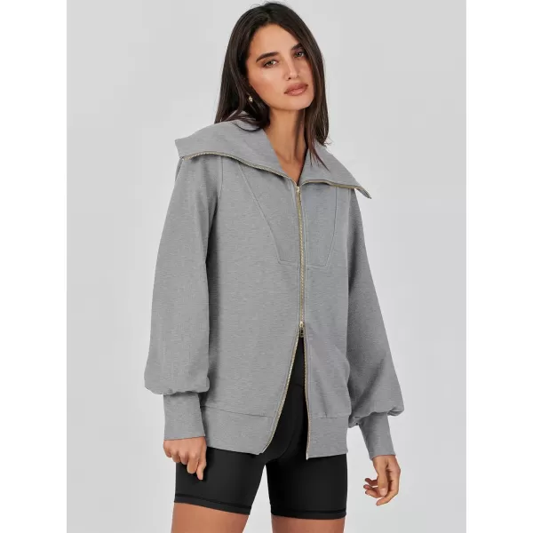 imageANRABESS Womens Full Zip Up Hoodie Sweatshirt 2023 Winter Casual Long Sleeve Sweaters Jackets Fall Warm Trendy ClothesGrey