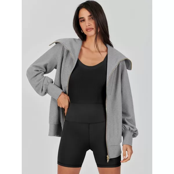 imageANRABESS Womens Full Zip Up Hoodie Sweatshirt 2023 Winter Casual Long Sleeve Sweaters Jackets Fall Warm Trendy ClothesGrey