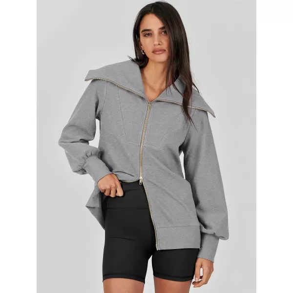 imageANRABESS Womens Full Zip Up Hoodie Sweatshirt 2023 Winter Casual Long Sleeve Sweaters Jackets Fall Warm Trendy ClothesGrey