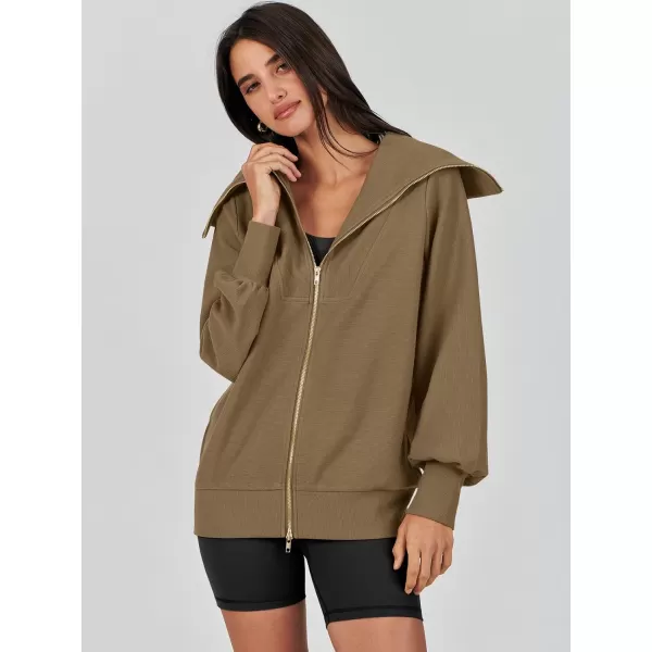 imageANRABESS Womens Full Zip Up Hoodie Sweatshirt 2023 Winter Casual Long Sleeve Sweaters Jackets Fall Warm Trendy ClothesKhaki