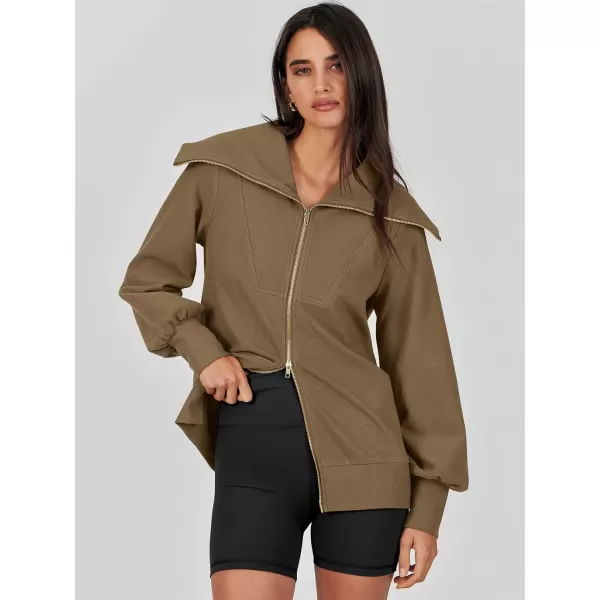 imageANRABESS Womens Full Zip Up Hoodie Sweatshirt 2023 Winter Casual Long Sleeve Sweaters Jackets Fall Warm Trendy ClothesKhaki