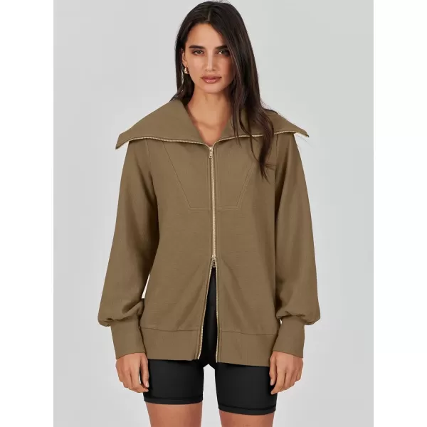 imageANRABESS Womens Full Zip Up Hoodie Sweatshirt 2023 Winter Casual Long Sleeve Sweaters Jackets Fall Warm Trendy ClothesKhaki
