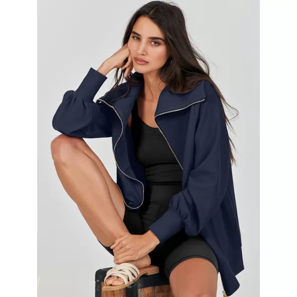 imageANRABESS Womens Full Zip Up Hoodie Sweatshirt 2023 Winter Casual Long Sleeve Sweaters Jackets Fall Warm Trendy ClothesNavy Blue