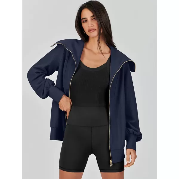 imageANRABESS Womens Full Zip Up Hoodie Sweatshirt 2023 Winter Casual Long Sleeve Sweaters Jackets Fall Warm Trendy ClothesNavy Blue