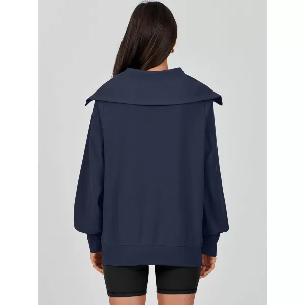 imageANRABESS Womens Full Zip Up Hoodie Sweatshirt 2023 Winter Casual Long Sleeve Sweaters Jackets Fall Warm Trendy ClothesNavy Blue
