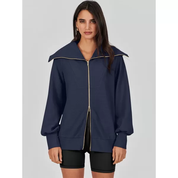 imageANRABESS Womens Full Zip Up Hoodie Sweatshirt 2023 Winter Casual Long Sleeve Sweaters Jackets Fall Warm Trendy ClothesNavy Blue