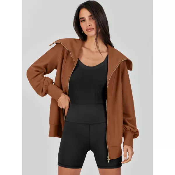 imageANRABESS Womens Full Zip Up Hoodie Sweatshirt 2023 Winter Casual Long Sleeve Sweaters Jackets Fall Warm Trendy ClothesRust