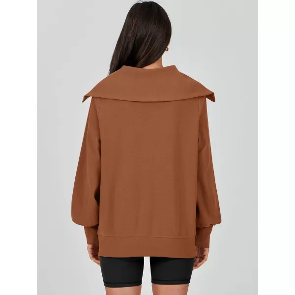 imageANRABESS Womens Full Zip Up Hoodie Sweatshirt 2023 Winter Casual Long Sleeve Sweaters Jackets Fall Warm Trendy ClothesRust