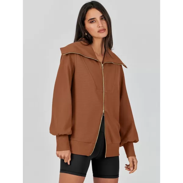 imageANRABESS Womens Full Zip Up Hoodie Sweatshirt 2023 Winter Casual Long Sleeve Sweaters Jackets Fall Warm Trendy ClothesRust