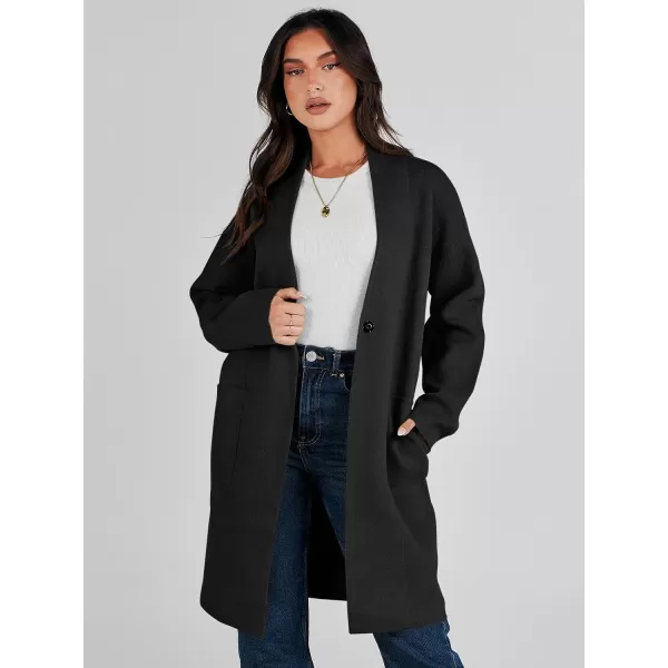 imageANRABESS Womens Fuzzy Cardigan Open Front Long Sleeve Oversized Button Fleece Sweaters Jacket 2023 Trendy CoatBlack