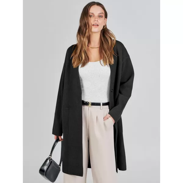 imageANRABESS Womens Fuzzy Cardigan Open Front Long Sleeve Oversized Button Fleece Sweaters Jacket 2023 Trendy CoatBlack