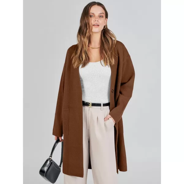 imageANRABESS Womens Fuzzy Cardigan Open Front Long Sleeve Oversized Button Fleece Sweaters Jacket 2023 Trendy CoatCaramel