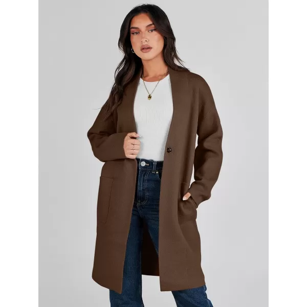 imageANRABESS Womens Fuzzy Cardigan Open Front Long Sleeve Oversized Button Fleece Sweaters Jacket 2023 Trendy CoatCoffee