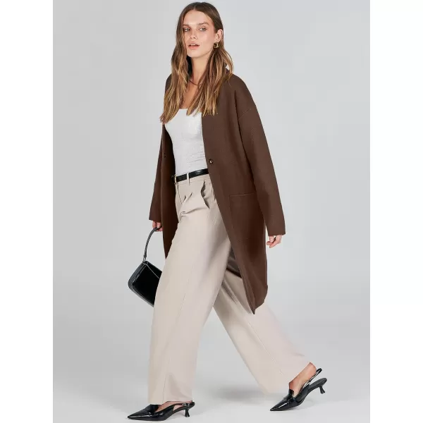 imageANRABESS Womens Fuzzy Cardigan Open Front Long Sleeve Oversized Button Fleece Sweaters Jacket 2023 Trendy CoatCoffee