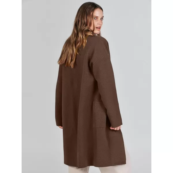 imageANRABESS Womens Fuzzy Cardigan Open Front Long Sleeve Oversized Button Fleece Sweaters Jacket 2023 Trendy CoatCoffee